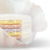 Three Queens All Weather Bangles® (Set of 3) | White Pearl