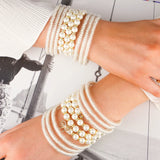 Three Queens All Weather Bangles® (Set of 3) | White Pearl