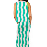 Teal Multi Trim Fish Knit Tank | Queen Of Sparkles