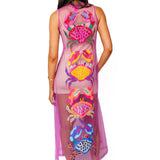 Purple Sheer Multi Crab Coverup Midi Dress | Queen Of Sparkles