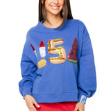 Royal Blue 'USA' Icon Sweatshirt | Queen Of Sparkles