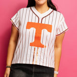 Licensed White & Orange Stripe Tennessee Tee | Queen Of Sparkles