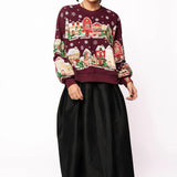 Plum Snowy Christmas Village Sweatshirt | Queen Of Sparkles