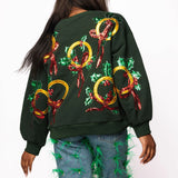 Dark Green 5 Golden Rings Sweatshirt | Queen Of Sparkles