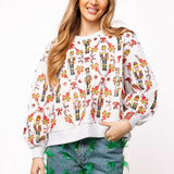 Grey Nutcracker & Candy Cane Sweatshirt | Queen Of Sparkles