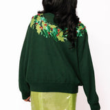Dark Green & Red Wreath Around Neck Sweater | Queen Of Sparkles