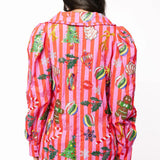 Pink & Red Stripe Christmas Icon Collar Dress | Queen of Sparkles