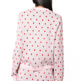 Light Pink & Red Polka Dot Wreath Neck Knit Sweater | Queen Of Sparkles