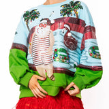 Multi Santa At The Pool Sweatshirt | Queen Of Sparkles