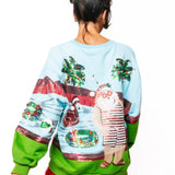 Multi Santa At The Pool Sweatshirt | Queen Of Sparkles