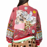 Maroon Multi Cats In Santa's Sleigh Sweatshirt | Queen Of Sparkles