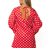 Red Polka Dot 'HO! HO! HO!' Ornament Cotton Dress | Queen Of Sparkles