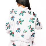 White Holly QOS Card Logo Mockneck Sweatshirt | Queen Of Sparkles