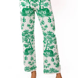 Green & White Christmas Toile Knit Pant | Queen Of Sparkles