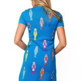 Aqua Multi Mini Nutcracker Knit Dress | Queen Of Sparkles
