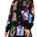 Black Multi Present Button Up Cardigan | Queen Of Sparkles
