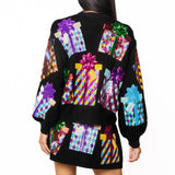 Black Multi Present Button Up Cardigan | Queen Of Sparkles