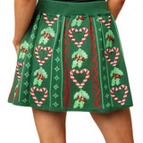 Green 3D Holly & Peppermint Knit Skirt | Queen Of Sparkles