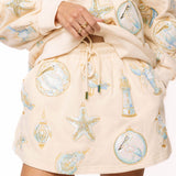 Ivory & Mint Coastal Sea Shell Ornament Sweatshirt | Queen Of Sparkles