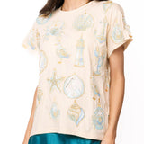 Ivory Beach Sea Shell Ornament Tee | Queen Of Sparkles