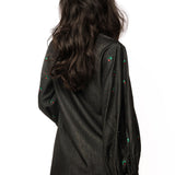 Black Shimmery Denim Nutcracker Button Up Dress | Queen Of Sparkles