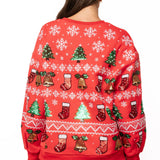 Red Snowflake Christmas Icons Sweatshirt | Queen Of Sparkles