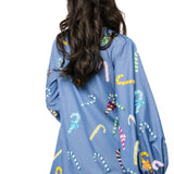 Chambray Multi Candy Cane Button Up Dress | Queen Of Sparkles