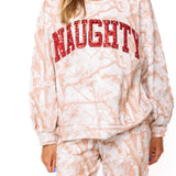 Camo 'NAUGHTY' Sweatshirt | Queen Of Sparkles