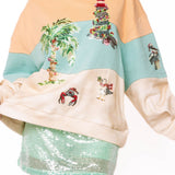 Multi Christmas Beach Scene Sweatshirt | Queen Of Sparkles