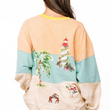 Multi Christmas Beach Scene Sweatshirt | Queen Of Sparkles