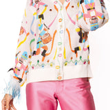 Multi Drumming Nutcracker Button Up Feather Sleeve Cardigan | Queen Of Sparkles