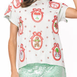 Light Blue Christmas Wallpaper Tee | Queen Of Sparkles