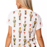 White Nutcracker & Bow Tee | Queen Of Sparkles