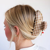 Brown Gingham Tomato Charm Claw