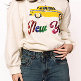Light Beige 'New York' City Icon Sweatshirt | Queen Of Sparkles