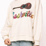 Light Beige 'Nashville' City Icon Sweatshirt | Queen Of Sparkles
