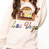 Light Beige 'Las Vegas' City Icon Sweatshirt | Queen Of Sparkles