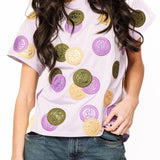Lavender Mardi Gras Doubloon Tee | Queen Of Sparkles