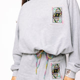 Grey Rainbow Tie Logo Sweatshirt | Queen Of Sparkles
