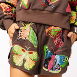 Brown & Neon Butterfly Short | Queen Of Sparkles