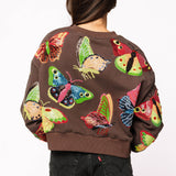 Brown & Neon Butterfly Sweatshirt | Queen Of Sparkles