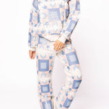 Ivory, Blue & Light Pink Patchwork Sweatshirt | Queen Of Sparkles