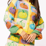 Pastel Colorblock Pumpkin Button Up Cardigan | Queen Of Sparkles