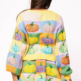 Pastel Colorblock Pumpkin Button Up Cardigan | Queen Of Sparkles