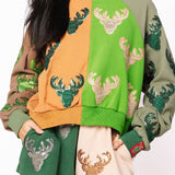 Colorblock Deer Head Short | Queen Of Sparkles