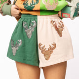 Colorblock Deer Head Short | Queen Of Sparkles