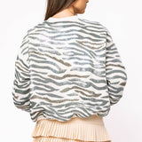 Cream & Black Zebra Print Sweatshirt | Queen Of Sparkles