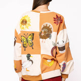 Brown & Ivory Checkered Fall Icon Sweatshirt | Queen Of Sparkles