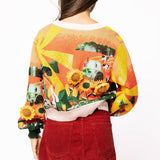Multi Farm With Knit Sunflowers Button Up Cardigan | Queen Of Sparkles