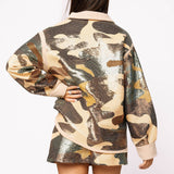 Green Full Sequin Camo Shacket | Queen Of Sparkles